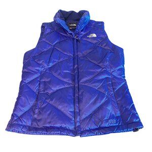 The North Face Womens 550 Puffer Vest Blue Medium Nylon Insulated